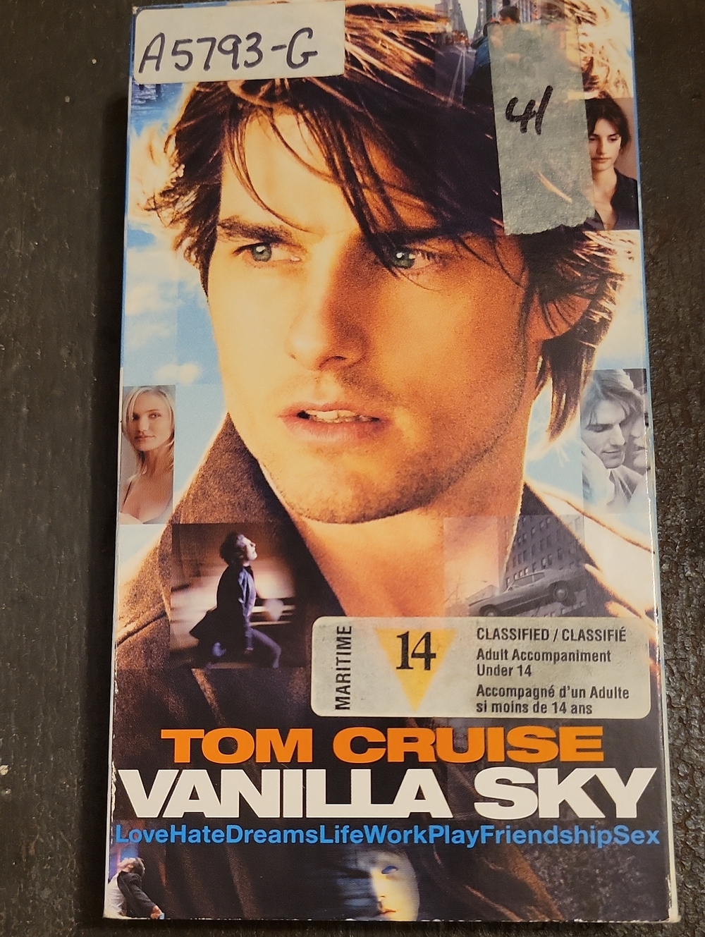 Tom Cruise Vanilla Sky VHS - White/Blue Cover